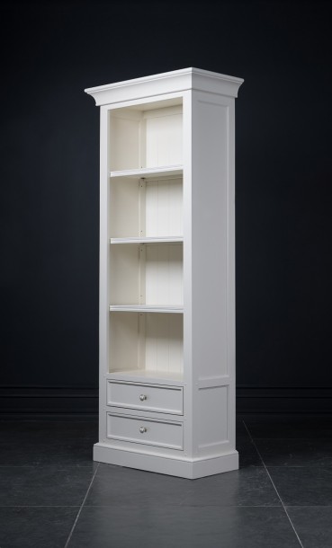 Витрина Оксфорд с ящиками открытая белая
