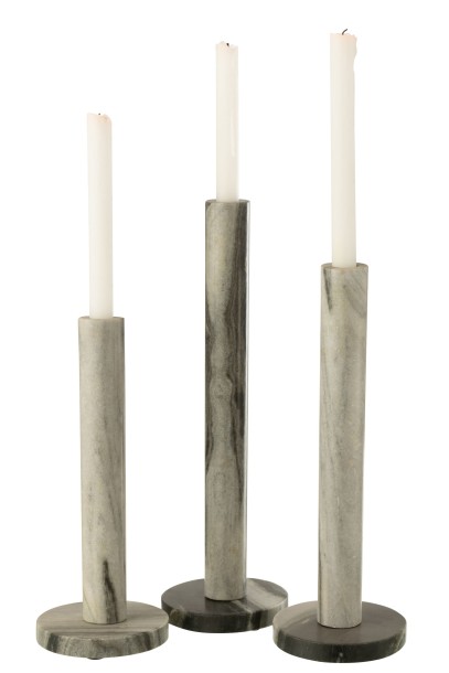 Подсвечники Marble Grey/Black набор 3 шт
