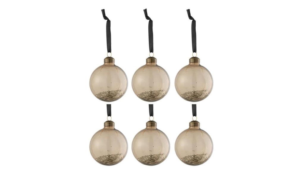 Набор декоративных ёлочных украшений 6 шт Baubles Glitter