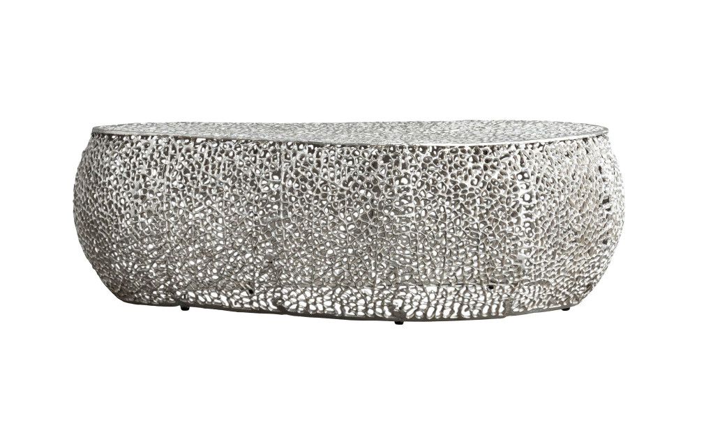 Журнальный столик Кокон овальный nickel