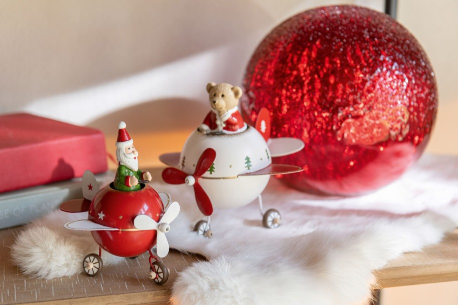 Декор настольный Christmas Plane Large Red/White в ассортименте