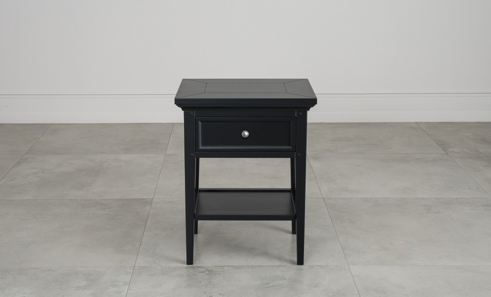 Прикроватная тумба Оксфорд с 1 ящиком чёрная