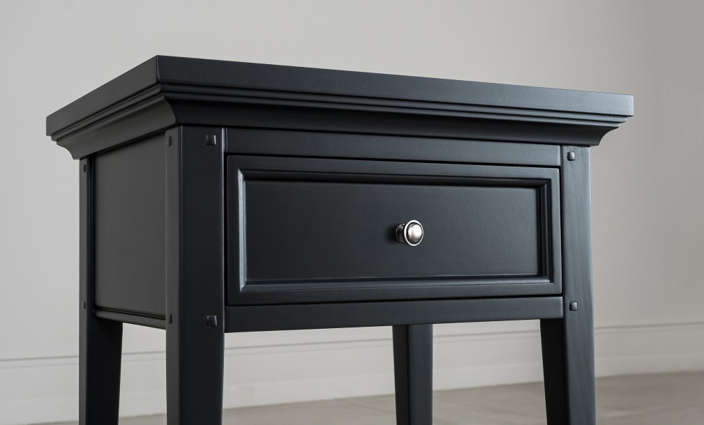 Прикроватная тумба Оксфорд с 1 ящиком чёрная