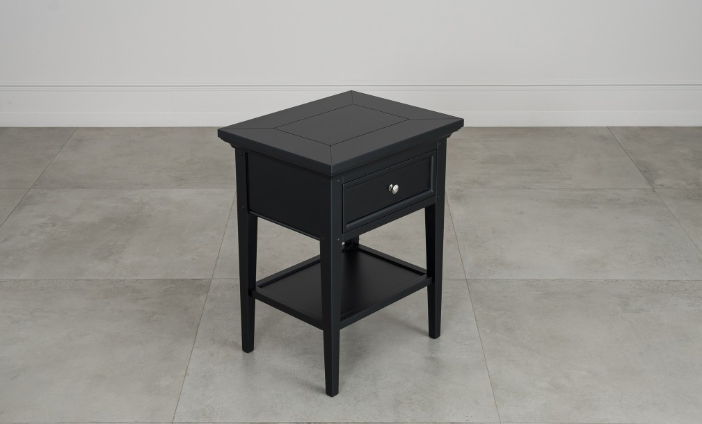 Прикроватная тумба Оксфорд с 1 ящиком чёрная