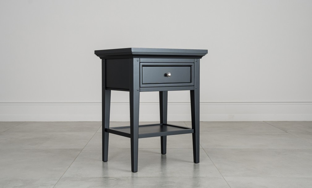 Прикроватная тумба Оксфорд с 1 ящиком чёрная