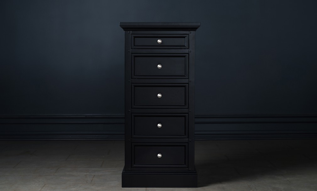Комод Оксфорд высокий чёрный