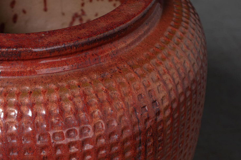 Кашпо Dimple Jar red