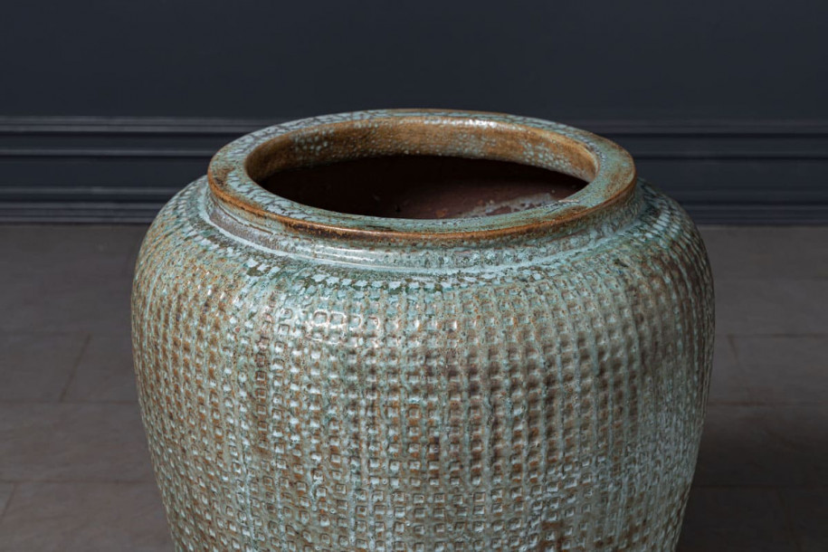 Кашпо Dimple Jar opal green