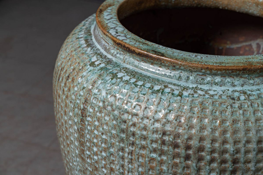 Кашпо Dimple Jar opal green