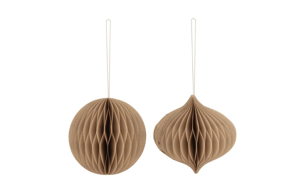 Украшение ёлочное декоративное в ассортименте Christmas Paper Ball beige