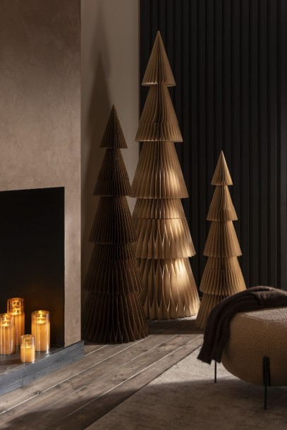 Фигурка Paper Christmas Tree beige M