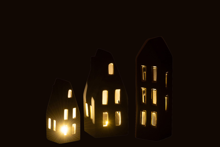 Декор настольный Houses porcelain black/gold набор 3 шт купить в Москве