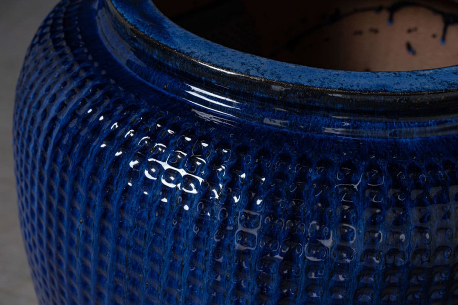 Кашпо Dimple Jar bright blue