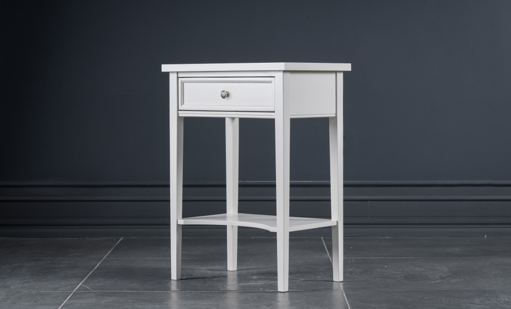 Прикроватная тумба Оксфорд высокая с 1 ящиком белая