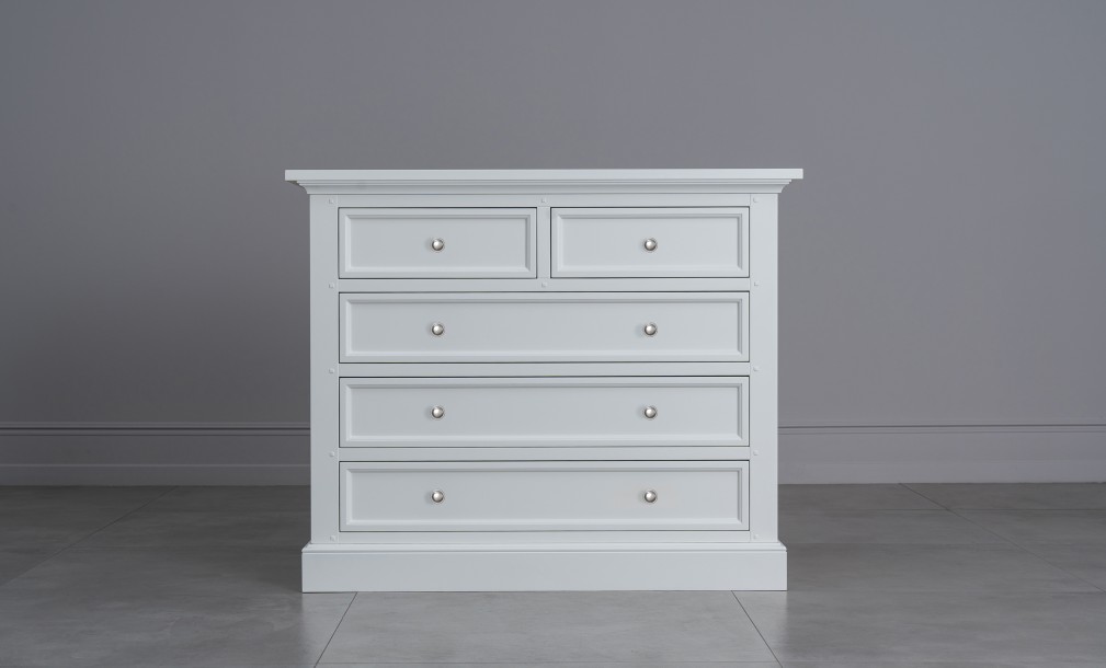 Комод Оксфорд с 5-ю ящиками белый