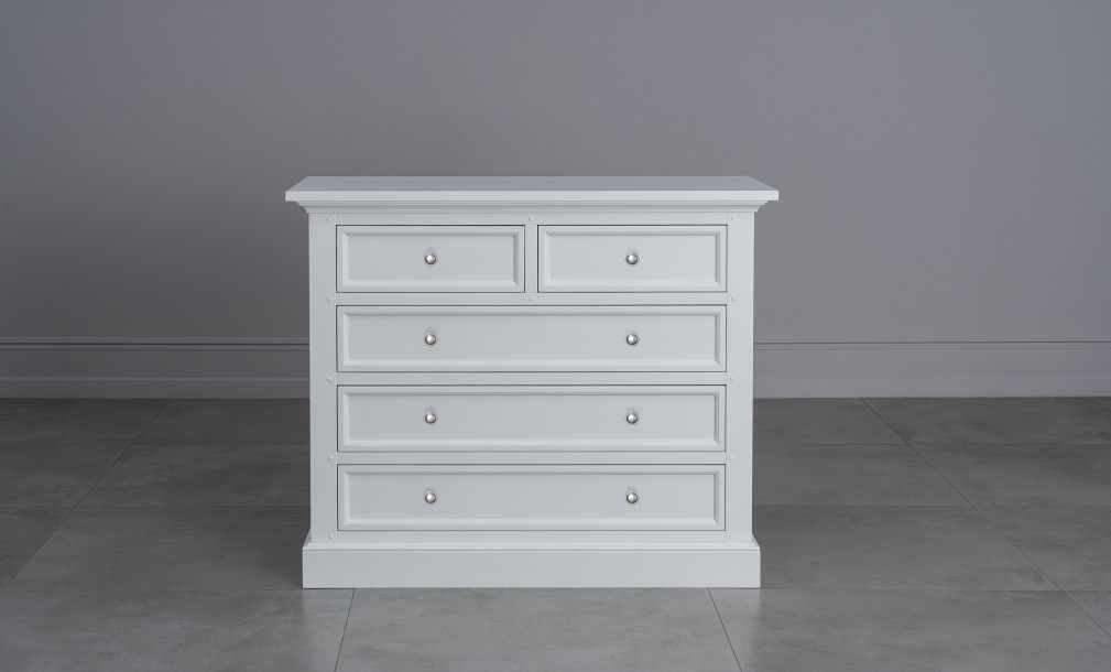 Комод Оксфорд с 5-ю ящиками белый