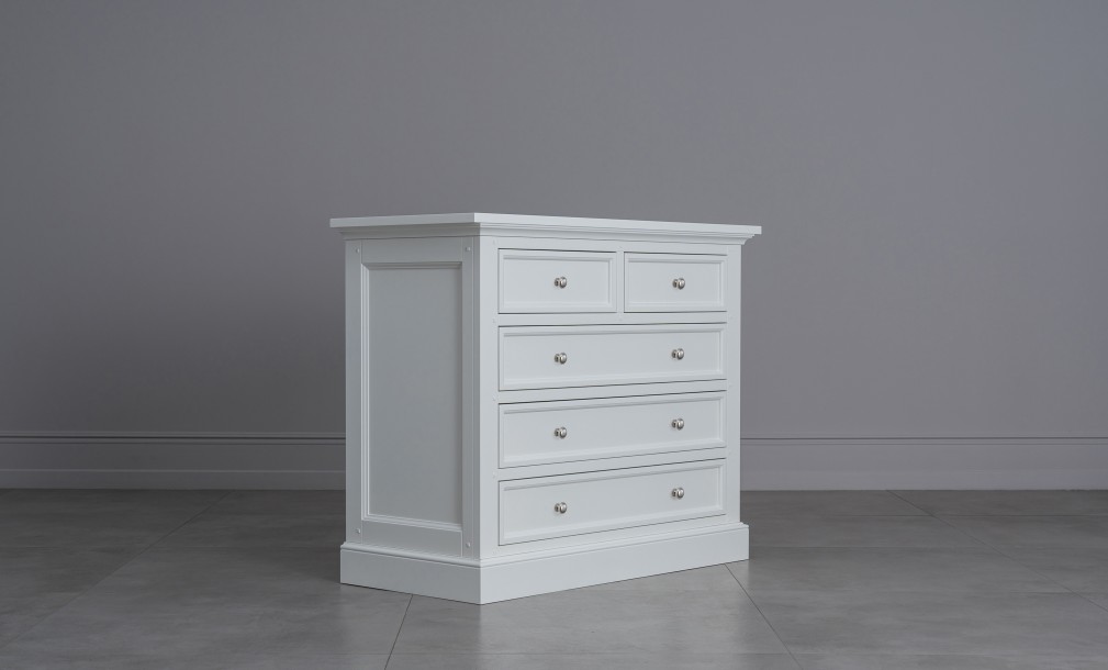 Комод Оксфорд с 5-ю ящиками белый