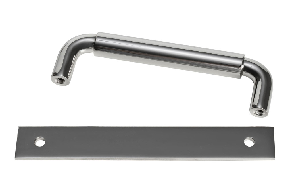 Ручка-скоба Button 4in polished nickel