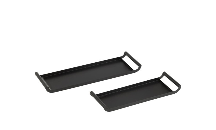 Поднос декоративный металлический Tray Black набор 2 шт