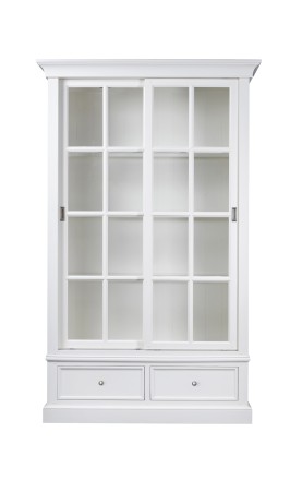 Витрина Оксфорд двухдверная белая