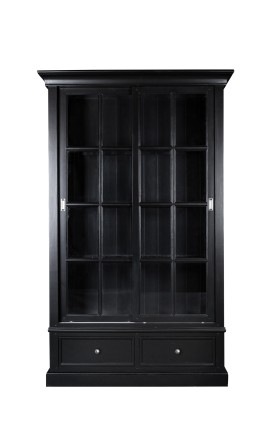 Витрина Оксфорд двухдверная чёрная