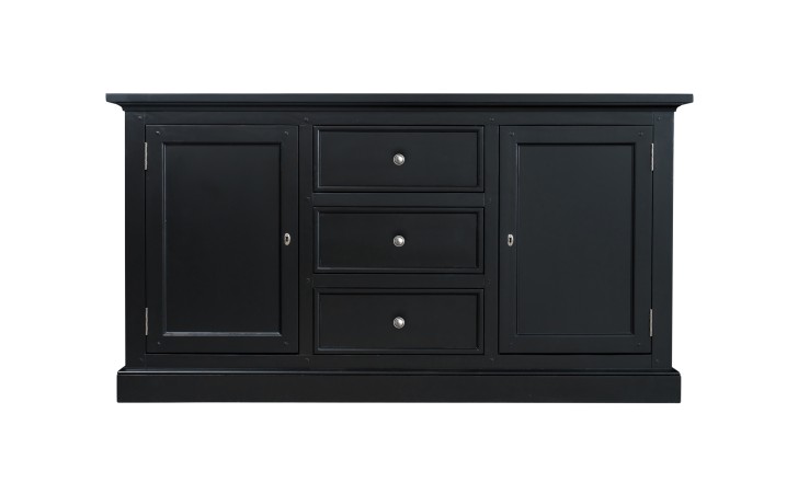 Комод Оксфорд с глухими дверцами чёрный