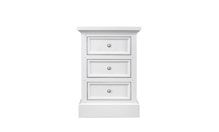Прикроватная тумба Оксфорд с 3 ящиками белая