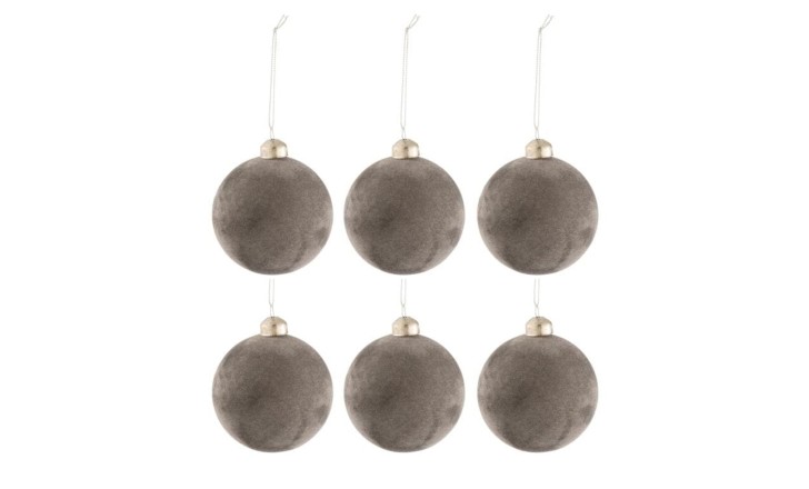 Набор декоративных ёлочных украшений 6 шт Blob Velvet Grey