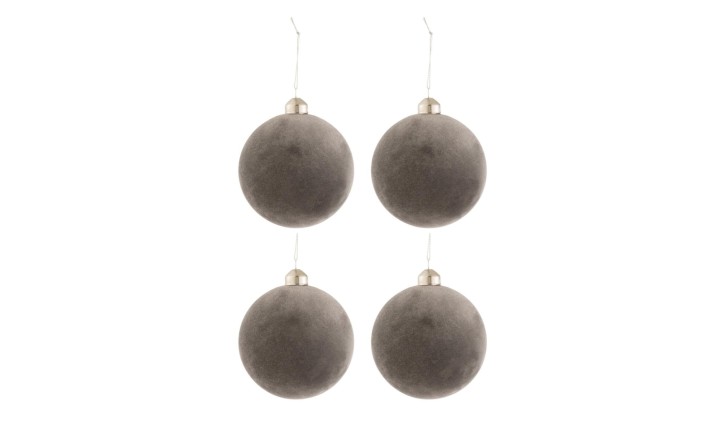 Набор декоративных ёлочных украшений 4 шт Blob Velvet Grey