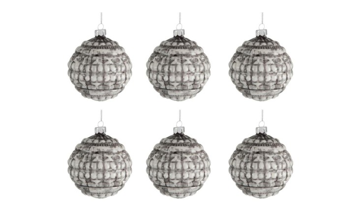Набор декоративных ёлочных украшений 6 шт Baubles Frosted Texture