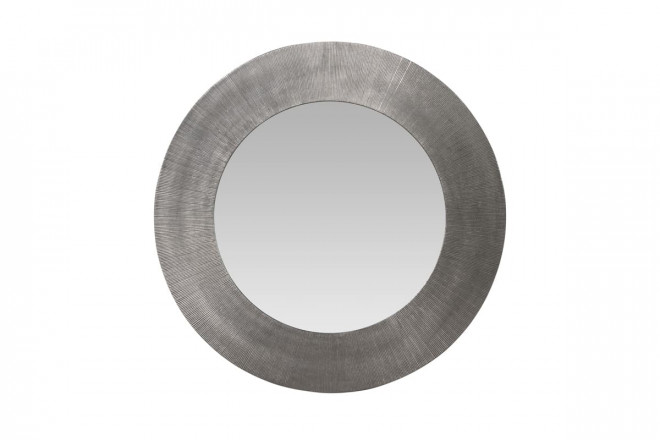 Зеркало Эллора круглое в цвете никель