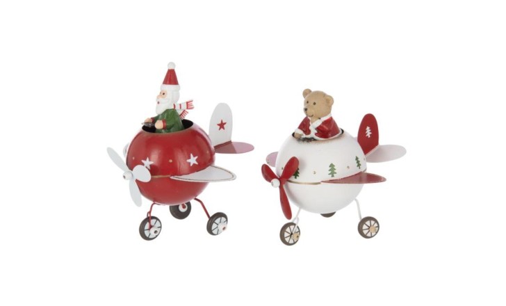 Декор настольный Christmas Plane Large Red/White в ассортименте